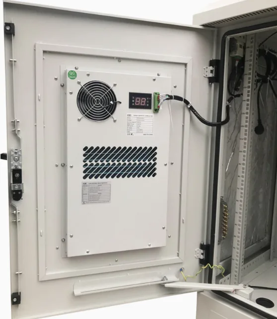 Electrical enclosure interior with mounting panel ventilation and access details