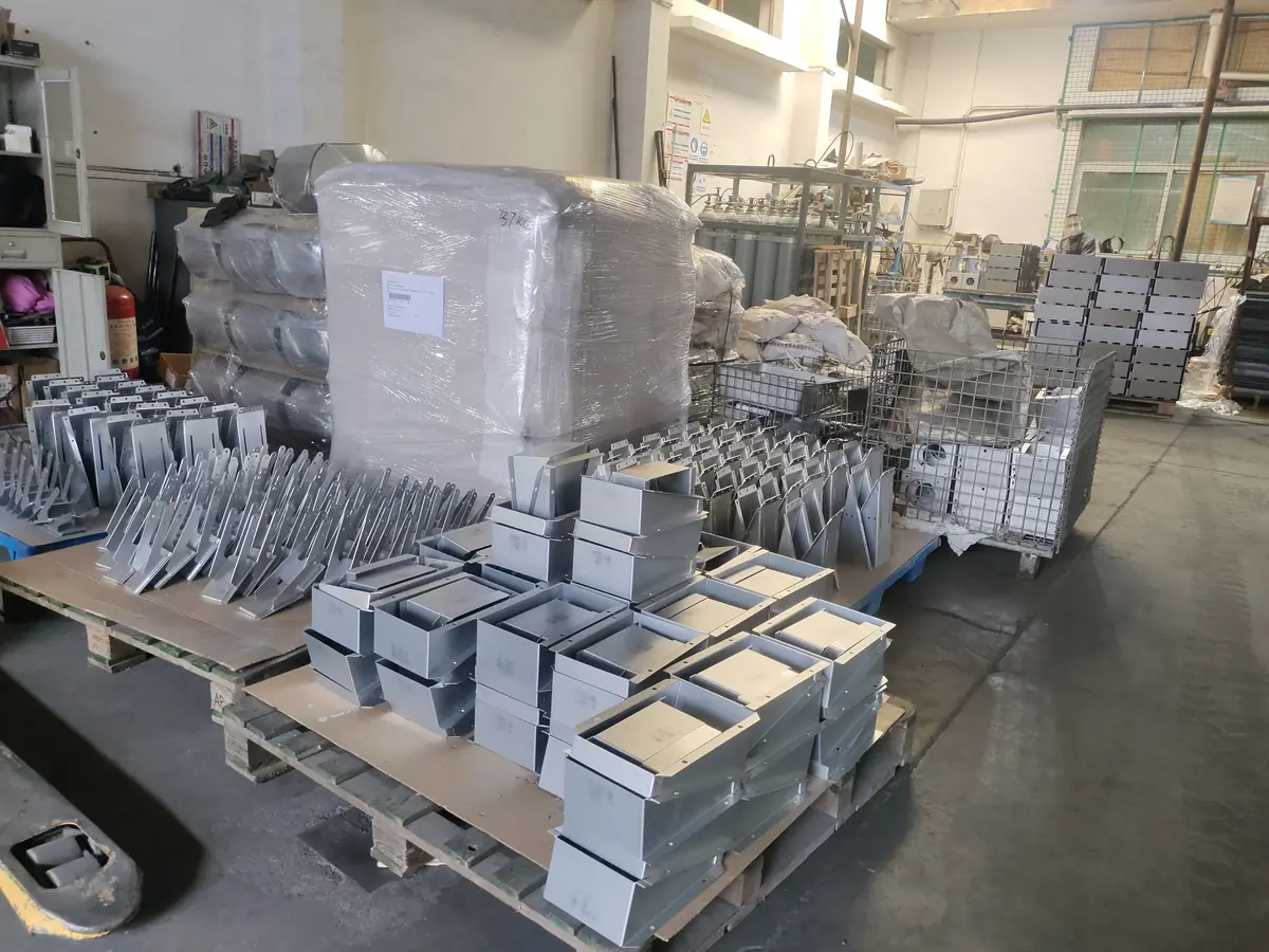 Export-ready custom sheet metal structures showing cabinet fabrication scope