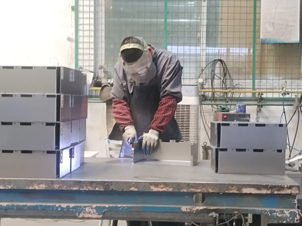 Welded sheet metal cabinet bodies showing fabrication scope for OEM enclosure projects