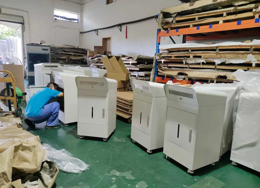 Completed HVAC equipment cabinet manufactured from customer drawings