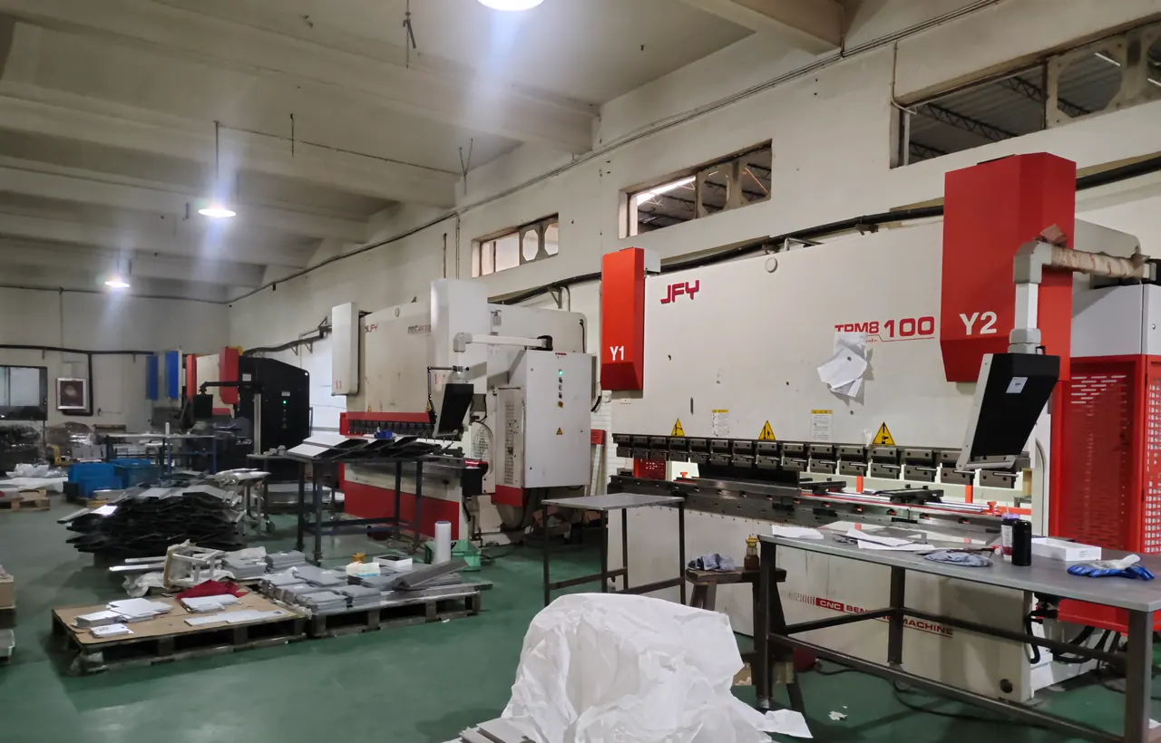 Real CNC cutting and bending production area at Fulei Metal
