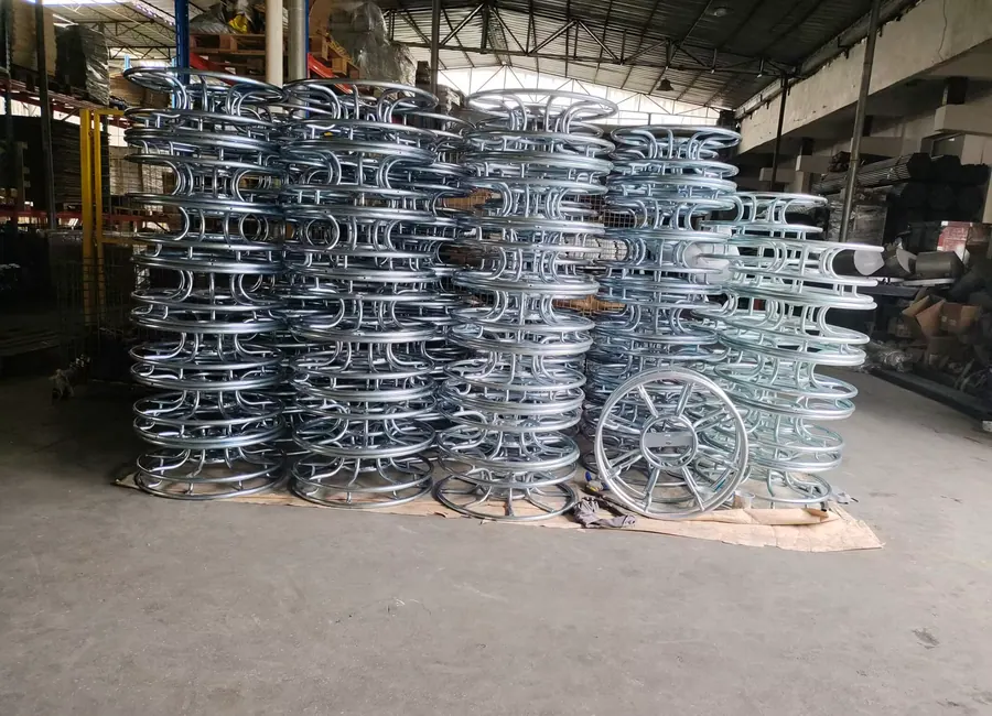 Batch of welded industrial cart frames manufactured from customer drawings