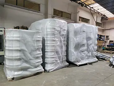 Export shipping — packed carts ready for global delivery shipping industry cable reel bulk
