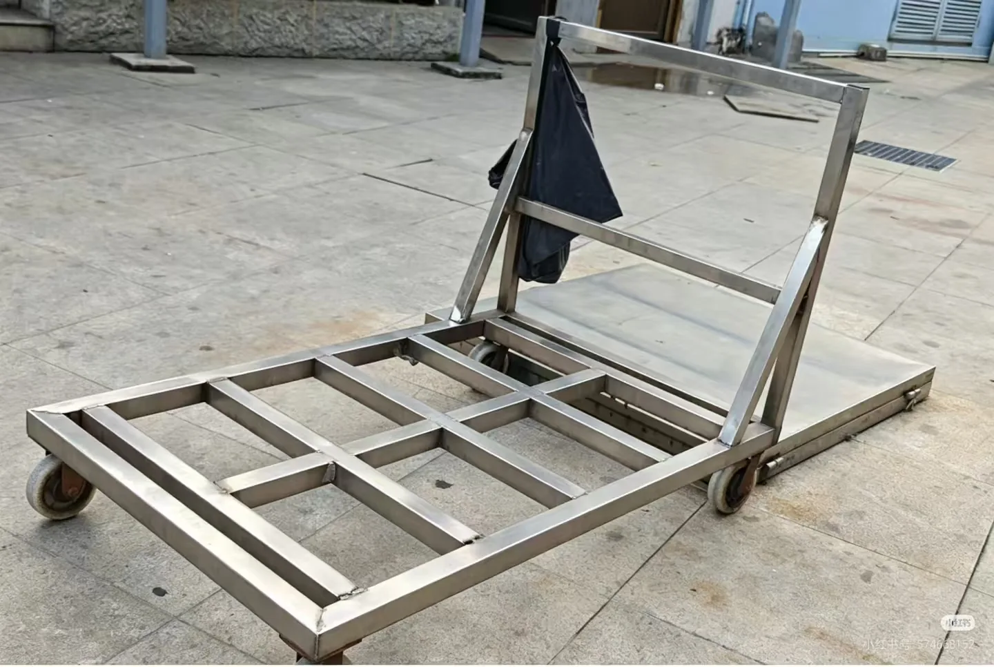 Cart weldment checked for alignment and surface condition