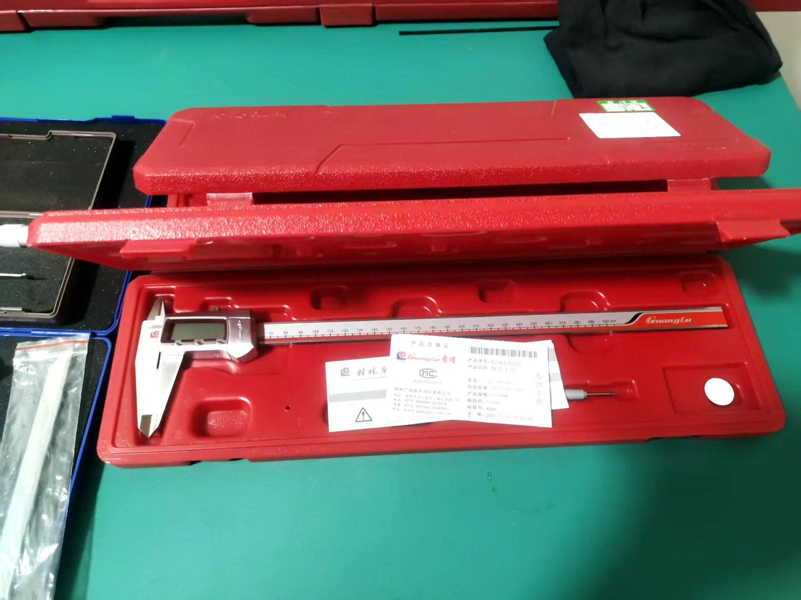 Set of dimensional measurement tools used for sheet metal inspection at Fulei Metal